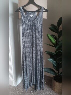 Anne Klein Black & White Geometric Sleeveless Dress Small